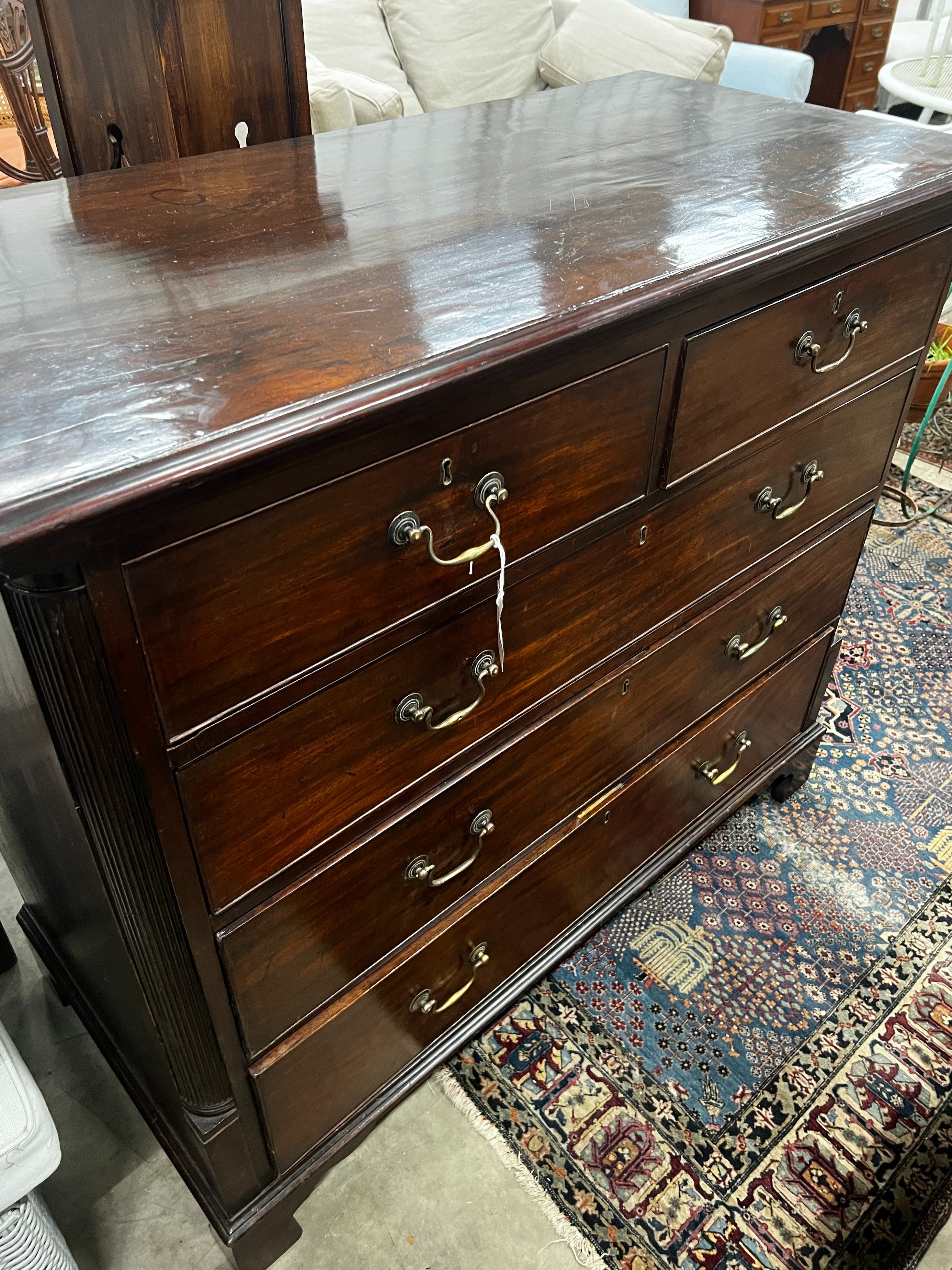 A George III mahogany chest, width 118cm, depth 56cm, height 105cm